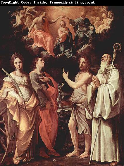 Guido Reni Marienkronung mit Hl. Katharina von Alexandrien, Hl. Johannes Evangelist, Hl. Johannes der Taufer, Hl. Romuald von Camaldoli